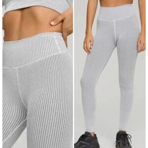 NWT Good American Women's Plus Size 2X Gray Seamless Ribbed Leggings